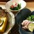 和食 直 - かぼちゃ豆腐 たちポン ほうれん草のお浸しカニのせ