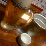 立呑み 魚椿 - 生ビールと蓬莱泉