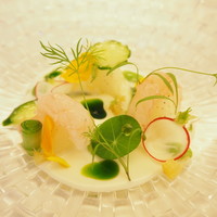 Ristorante YAMAZAKI - 海老、梨、瓜、ディル