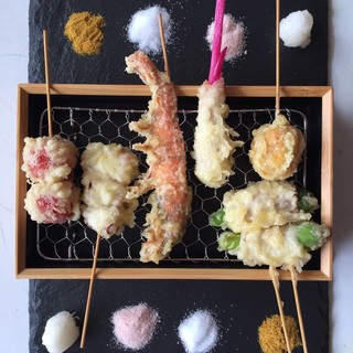 Kushikatsu Tempura version ☆ Enjoy with 4 types of salt ☆