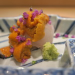 青華こばやし - 29年10月　鮃　雲丹のせ