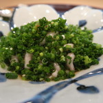 青華こばやし - 29年10月　白子ポン酢　葱、唐辛子