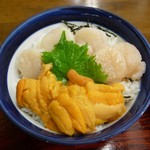 丸青食堂 - ウニホタテ丼