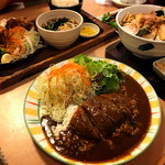 かま濃 - カツカレー チキン南蛮定食 ちからうどん