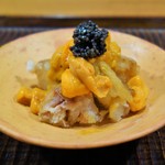 京天神 野口 - 甘鯛唐揚げ 雲丹 キャビア
