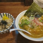 らぁめん 欽山製麺所 - 鶏そば+鶏めし