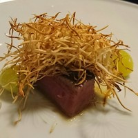 松川 - 滋賀の近江牛 松茸竺の千切り焼き乗せ 銀杏