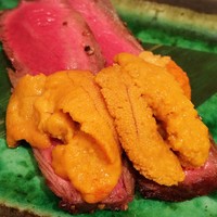 銀座 鮨 たじま - 炙り和牛と雲丹