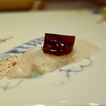 鮓 きずな - ［2017/10］酒肴④ 明石産ひらめ こちらはジュレのせ