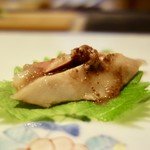 鮓 きずな - ［2017/10］酒肴⑫ 北海道産さんまの藁燻し 肝醤油かけ