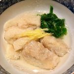 弧玖 - 海老芋と菊菜と南関揚げの煮物