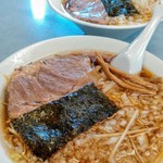 でんでん - ラーメン(並)　ネギ増し+¥50