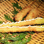 花野亭 - アスパラの串揚げ