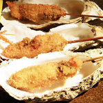 花野亭 - 牡蠣串揚げ