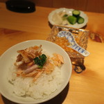 器楽亭 - ハラスご飯 半熟いくら 香の物