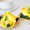 Bottega Louie - 料理写真:Cafe Latte ($6.00), Eggs Benedict ($17.00)