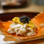 松川 - 渡り蟹の飯蒸し　キャビア乗せ