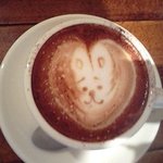 カフェと食堂　cocoro - カフェモカ。絵を描いてくれました♪