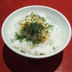 ラーメン 厚木家 - ライス  たまごまぶし♪(笑)《*≧∀≦》