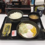 吉野家 - ダブルハムエッグ定食 450円（ '17.10）