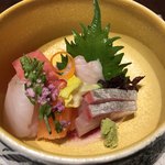 Chikusensou - 造り  季節魚の盛り合わせ 妻物一式