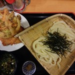 Junte Uchichi Sanuki Udon Gorou - □じょうれんうどん 550円(内税)/かきあげ 130円(内税)/とり天 130円(内税)□