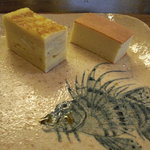 小判寿司 - 出汁巻き＆カステラ。