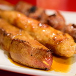 やまとや - （手前から）レバ／つくね／カシラ＠各150円