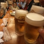 炭火焼ごとう - まずは 生ビールで乾杯