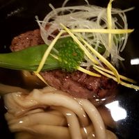 日本料理 つるま - 椀　イチボ炙り　玉子豆腐　清まし汁仕立て
