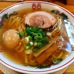 金久右衛門 梅田店  金醤油ラーメン(太麺） 大盛  味玉