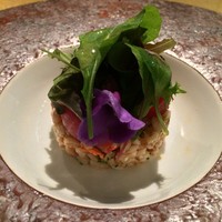 アルマーニ リストランテ - オマール海老とスペルト小麦　フルーツトマトのサラダ