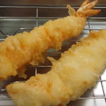 「お好み定食」(780円）、まずは白身魚と海老天が！