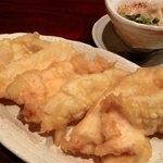 興 -  「とり天」：衣はサクッと、中は驚くのど柔らかい！おろしポン酢でいただきます♪