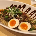 饗 くろ喜 - 秋茄子とローストトマトの汁なし担々麺（1,200円） 2017.10