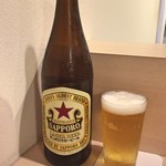 焼鳥 おみ乃 - サッポロラガービール 中瓶