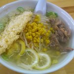 ゑびすや - しょうがラーメン大盛エビ天のせ750円