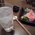 酒肴幾の - 麦焼酎水割り