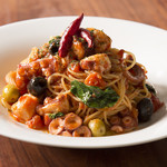 Octopus and olive arrabbiata puttanesca style