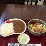 大村庵 - カレーライスとタヌキそばの丼定食('17/10/26)