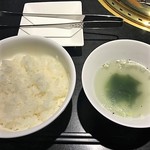 仙台牛焼肉 花牛 - ごはん＆スープ