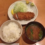 はせ川 - 限定極上ロースかつ用のご飯と味噌汁 + にんにくロース