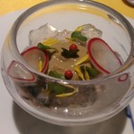 麻布長江 香福筳 - 生牡蠣の上にオイスターソース