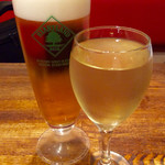 イタリアンバール ミーオ - ハートランドビールとグラスワイン(白)で「お疲れさま」。