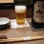 鮨処 多田 - 中瓶ビール 2017年10月