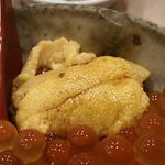 鮨処 多田 - ミニ丼 赤ウニ、イクラ 2017年10月