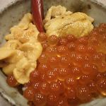 鮨処 多田 - ミニ丼 赤ウニ、イクラ 2017年10月