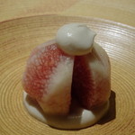 御料理 光安 - ＊白和え衣が胡麻の風味もよく、滑らかでとても美味しいですね。 無花果も甘みを感じます。