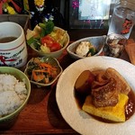 mito cafe - 気まぐれプレート？1,290円　角煮とだし巻き