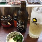 みそだれやきとり かんちゃん - 今日のお通しは生々しいゆばとわかめ！
